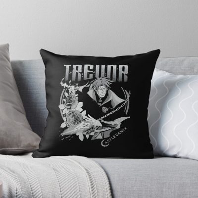 Castlevania Trevor Badge Throw Pillow Official Castlevania Merch
