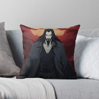 Netflix Castlevania Dracula Vampire Gothic Horror Castle Netflix Anime Throw Pillow Official Castlevania Merch
