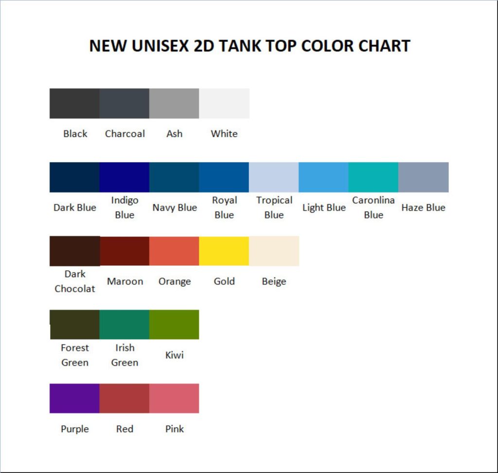 tank top color chart - Castlevania Store